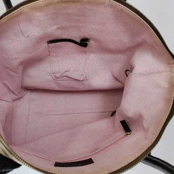 DOONEY & BOURKE Brown Canvas Duck Pattern With Leather Trim Tote - Picture 15 of 15